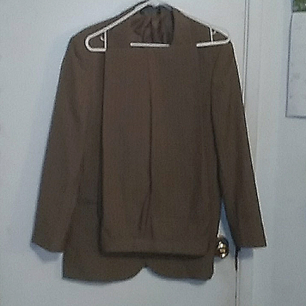 Brown pinstripe suit by Haband